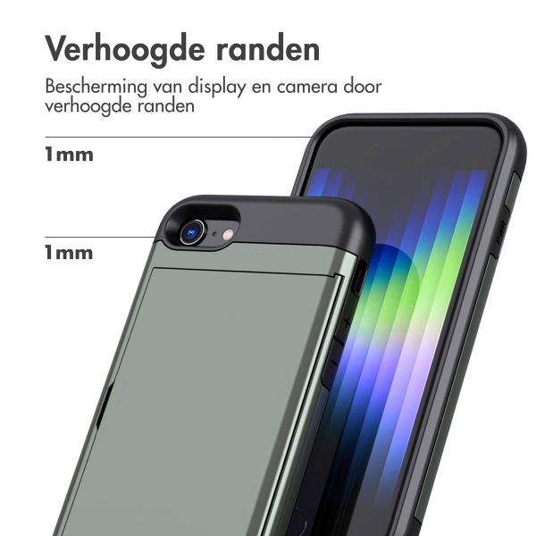 imoshion Backcover met pasjeshouder Apple iPhone SE (2022 / 2020) / 8 / 7 - Donkergroen