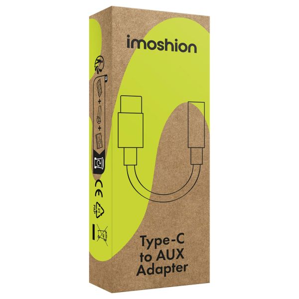 imoshion AUX adapter - USB-C naar 3,5 mm / Jack audio adapter - USB-C male to AUX female - Wit