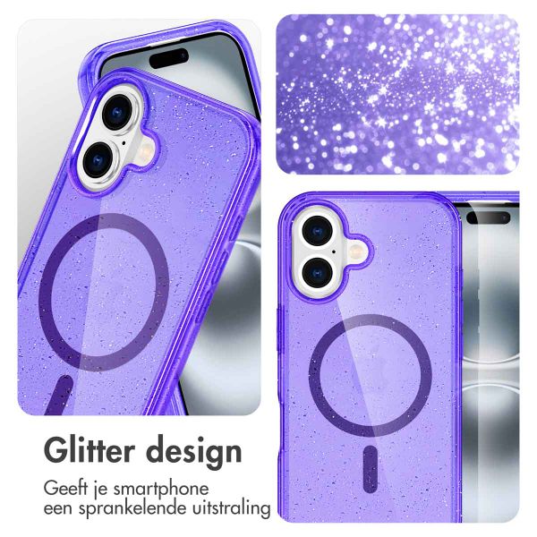 imoshion Sparkle Backcover met MagSafe Apple iPhone 16 - Glitter Paars