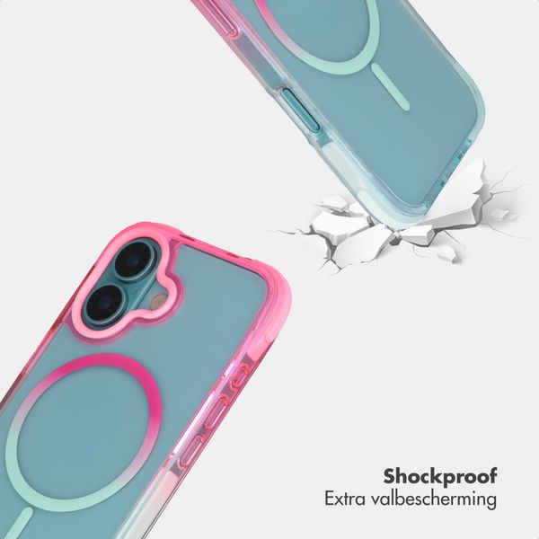 Selencia Gradient Backcover met MagSafe Apple iPhone 16 - Roze / Blauw