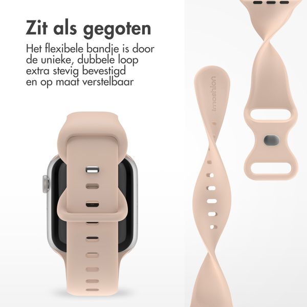 imoshion Siliconen⁺ bandje Apple Watch Series 1 t/m 9 / SE (38/40/41 mm) | Series 10 / 11 (42 mm) - Maat S/M - Sand Pink
