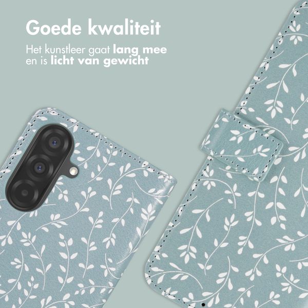 imoshion Design Bookcase Samsung Galaxy A37 (5G) - Smoke Green Flowers