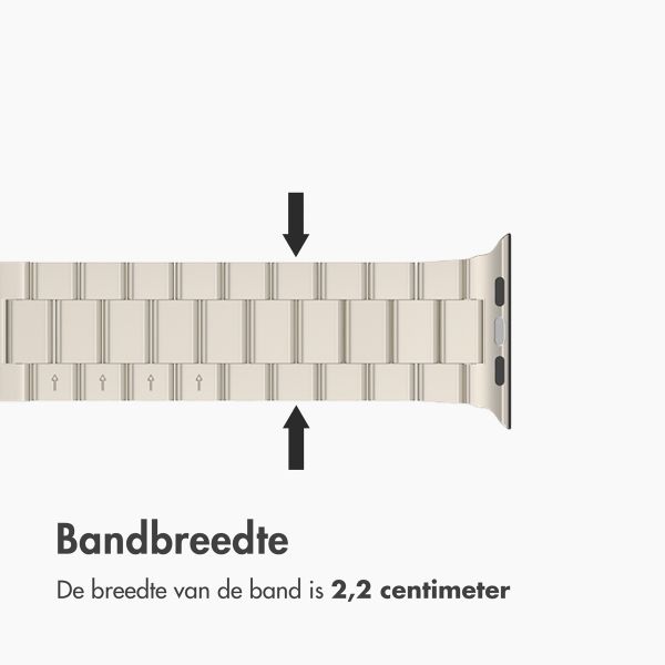 imoshion Stalen bandje Apple Watch Series 1 t/m 9 / SE (38/40/41 mm) | Series 10 (42 mm) - Sterrenlicht