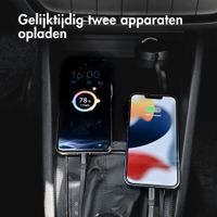 Accezz Autolader met uittrekbare kabels - USB-C / Lightning - 57W - Zwart