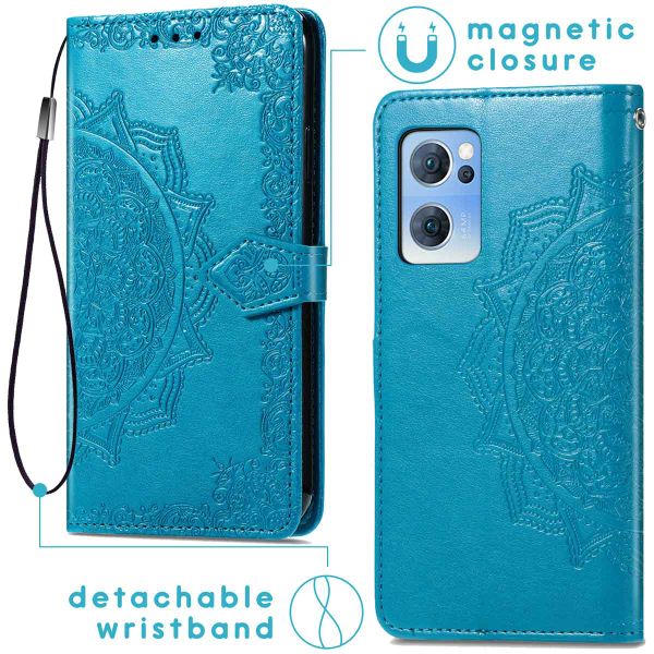 imoshion Mandala Bookcase Oppo Find X5 Lite 5G - Turquoise