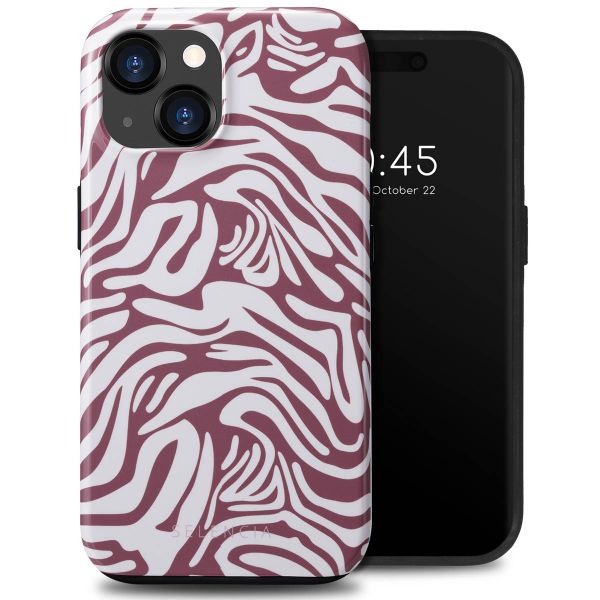 Selencia Vivid Tough Backcover iPhone 15  - Trippy Swirl Dark Rose