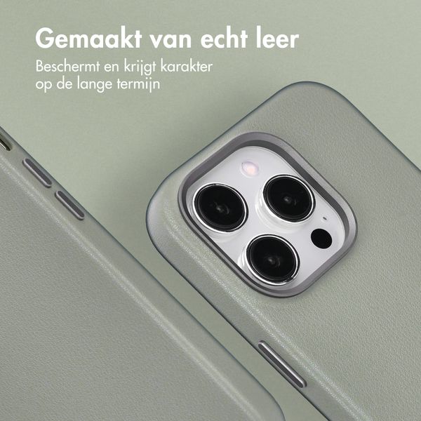 Accezz MagSafe Leather Backcover Apple iPhone 14 Pro - Light Grey