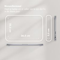 Selencia Teddy Laptop hoes 15-16 inch - Laptopsleeve - Latte