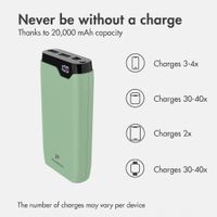 imoshion Power bank 20,000 mAh - 22.5W Fast charger - USB-C / USB-A - Green