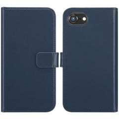 Selencia Echt Lederen Bookcase iPhone 16e - Blauw / Blue