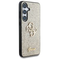 Guess 4G Metal Logo Glitter Backcover Samsung Galaxy S25 - Goud
