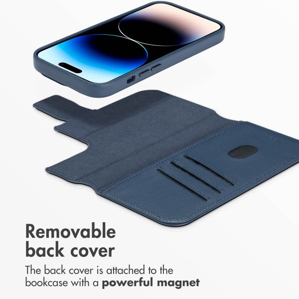 Accezz 2-in-1 Leather Bookcase with MagSafe Apple iPhone 14 Pro - Nightfall Blue