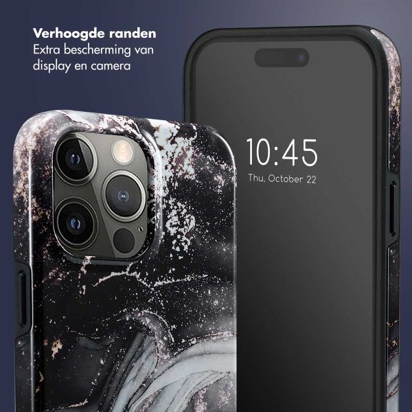 Selencia Vivid Tough Backcover iPhone 15 Pro Max - Chic Marble Black