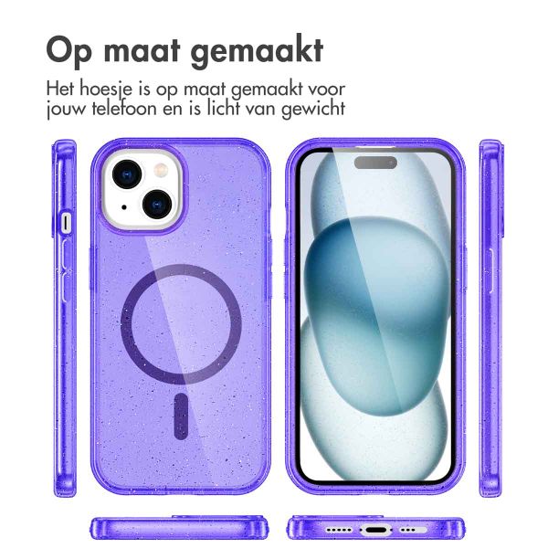 imoshion Sparkle Backcover met MagSafe Apple iPhone 15 - Glitter Paars