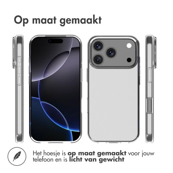 Accezz Clear Backcover Apple iPhone 17 Pro - Transparant