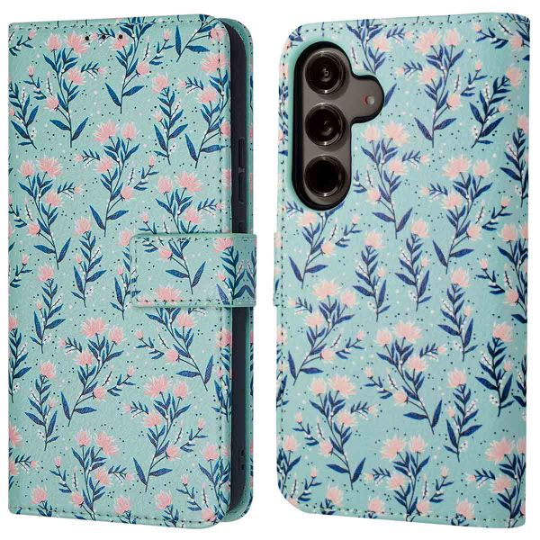 imoshion Design Bookcase Samsung Galaxy S24 - Blue Flowers