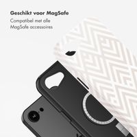Selencia Vivid Backcover met MagSafe Apple iPhone 16e - Beige Zigzag