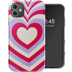 Selencia Vivid Tough Backcover iPhone 11 - Double Hearts Rubine Red Lilac