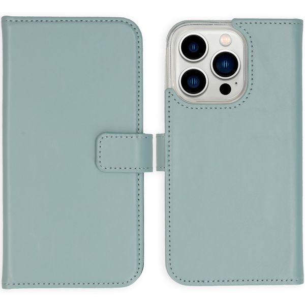 Selencia Echt Lederen Bookcase iPhone 14 Pro - Air Blue