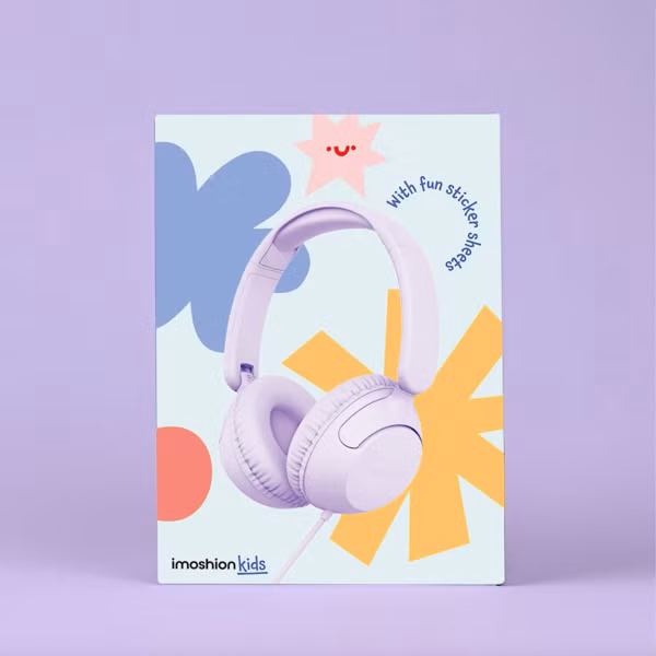 imoshion Kinderkoptelefoon met Draad - AUX kabel - Decibelbegrenzer - Lavender Lilac