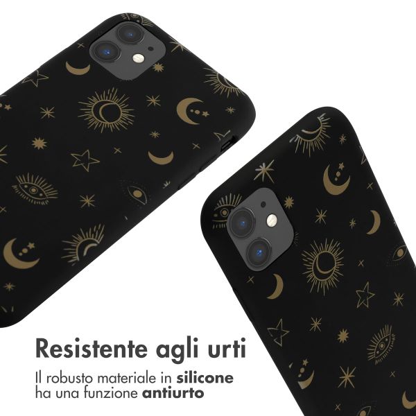 imoshion Siliconen design hoesje met koord Apple iPhone 11 - Sky Black
