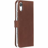 Selencia Echt Lederen Bookcase Apple iPhone Xr - Donkerbruin