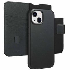 Accezz 2-in-1 Leather Bookcase with MagSafe Apple iPhone 15 - Onyx Black