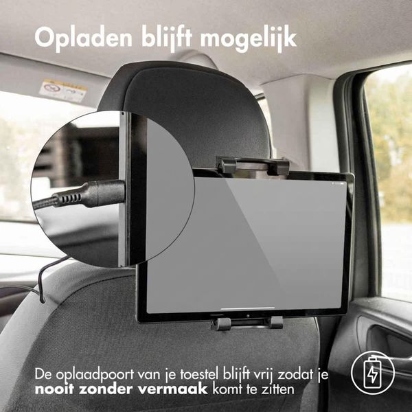 imoshion Tablethouder auto - Verstelbaar - Hoofdsteun - Zwart