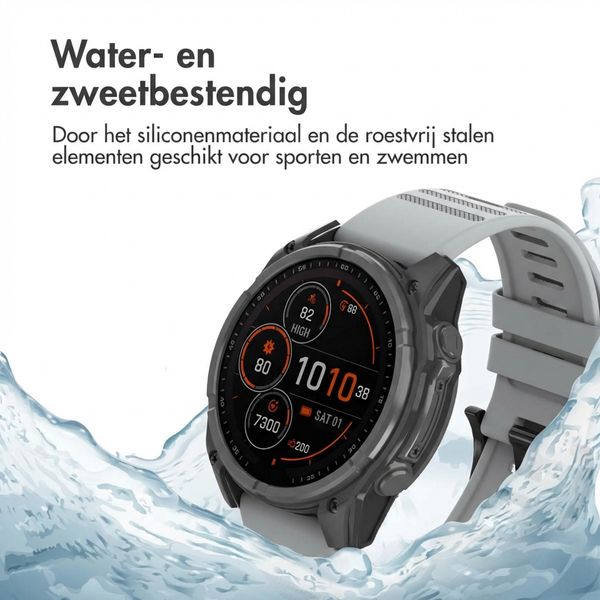 imoshion QuickFit® Stripe Siliconenbandje  - Garmin 22 mm aansluiting - Grijs