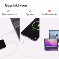 imoshion Braided USB-C naar USB-A kabel - 0,5 meter - Wit