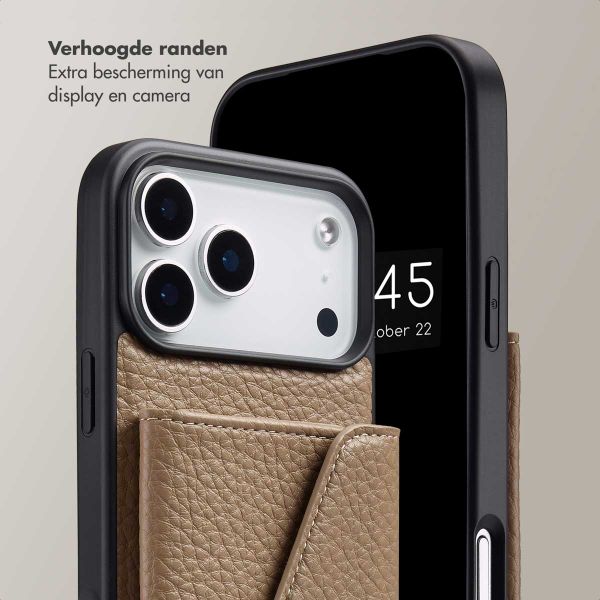 Selencia Sera Telefoonhoes met Koord en Envelop Pashouder Apple iPhone 18 Pro / 17 Pro - Taupe