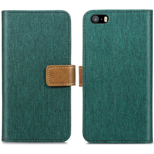 imoshion Luxe Canvas Bookcase iPhone SE / 5 / 5s - Groen