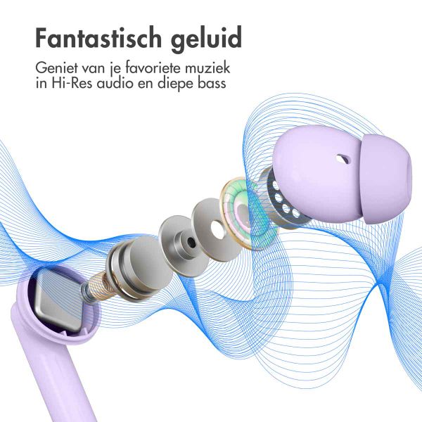 imoshion Aura Pro In-Earbuds - Draadloze oordopjes - Bluetooth draadloze oortjes - Met ANC noise cancelling functie - Lavender Lilac