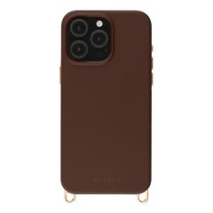 Selencia Rivièra MagSafe Backcover met afneembare haakjes Apple iPhone 15 Pro Max - Choco Brown