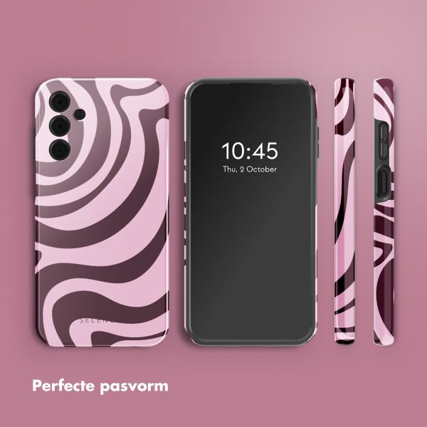 Selencia Vivid Tough Backcover Samsung Galaxy A15 (5G/4G) - Wavy Swirl Pink Plum