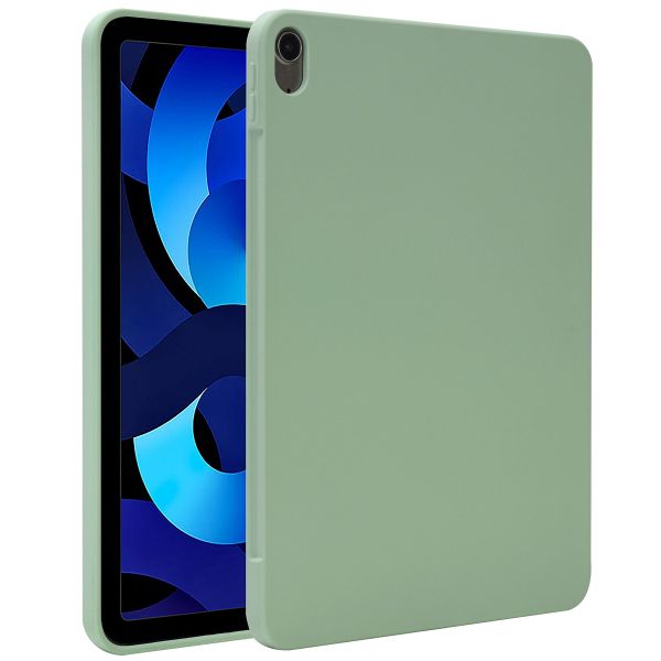 Accezz Liquid Silicone Backcover met penhouder iPad Air 11 inch (2025) M3 / (2024) M2 / Air 5 (2022) / Air 4 (2020) - Lichtgroen