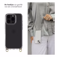 Selencia Backcover met afneembare haakjes Apple iPhone 16 Pro - Transparant