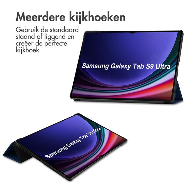 imoshion Trifold Bookcase Samsung Galaxy Tab S10 Ultra / Tab S9 Ultra - Donkerblauw
