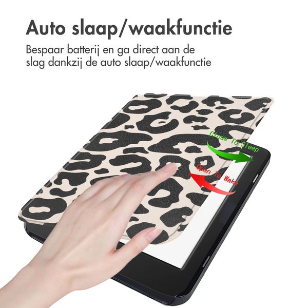 imoshion Design Slim Hard Case Bookcase Kobo Nia - Leopard