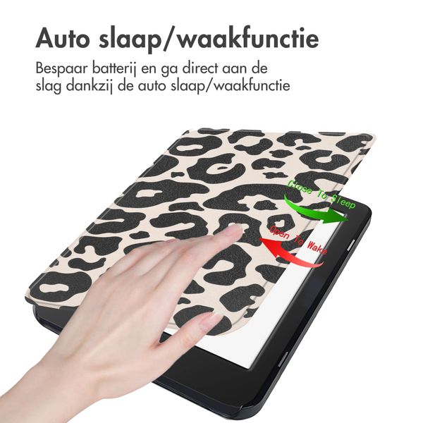 imoshion Design Slim Hard Case Sleepcover Kobo Nia - Leopard