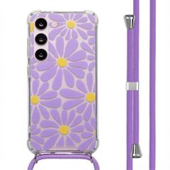 imoshion Design hoesje met koord Samsung Galaxy S23 - Tropical Violet Flowers Connect