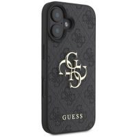 Guess 4G Metal Logo Backcover Apple iPhone 16 - Zwart