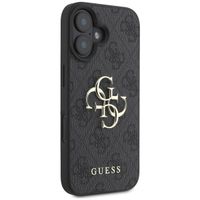 Guess 4G Metal Logo Backcover iPhone 16 - Zwart