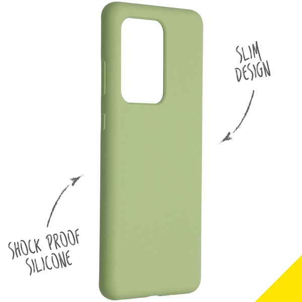 Accezz Liquid Silicone Backcover Samsung Galaxy S20 Ultra - Groen