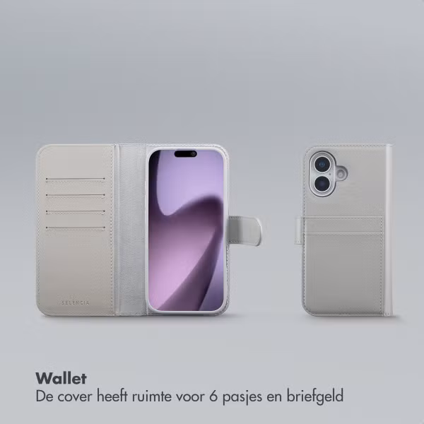 Selencia Olyn Uitneembare Bookcase met MagSafe Apple iPhone 17 - Grijs