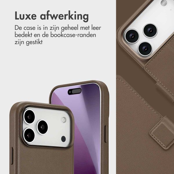 Accezz Leather Bookcase 2-in-1 met MagSafe Apple iPhone 17 Pro Max - Coffee Brown