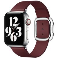Apple Leather Band Modern Buckle Apple Watch Series 1 t/m 9 / SE (38/40/41 mm) | Series 10 / 11 (42 mm) - Maat M - Garnet