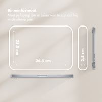 Selencia Teddy Laptop hoes 15-16 inch - Laptopsleeve - Black