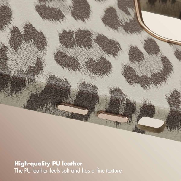 Selencia Sabi Back Cover Panther Print with MagSafe Apple iPhone 13 - Soft Ivory