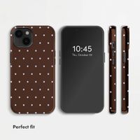 Selencia Vivid Back Cover with MagSafe Apple iPhone 14 - Happy Dots Chocolate